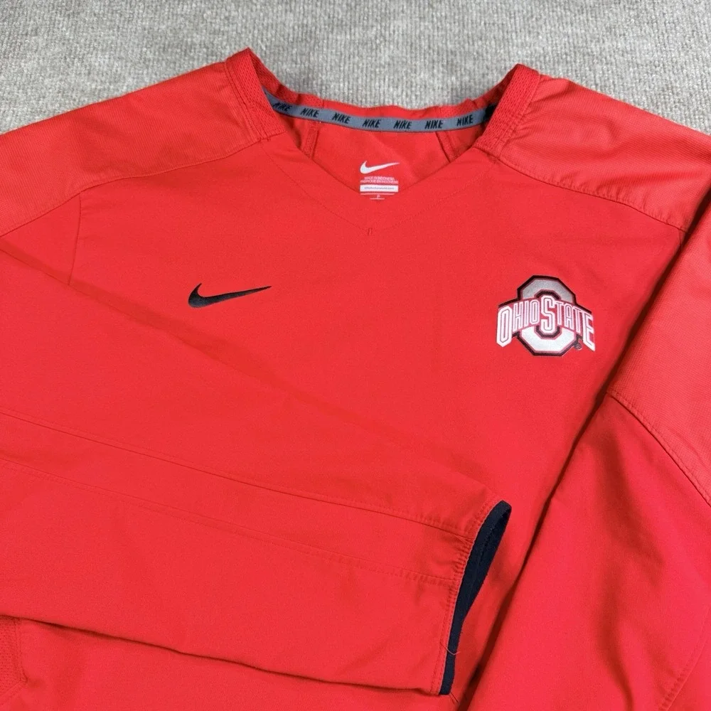 Nike Acceleration Pullover Mens Size Small Red Ohio State Buckeyes Stretch‎